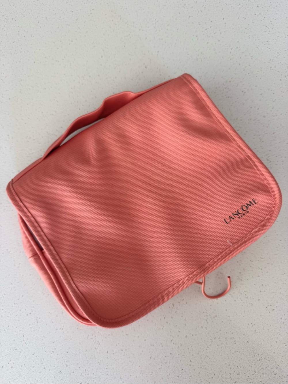 Lancome Salmon Pink Toiletry Bag | Travel Cosmetics Organizer Hang Hook